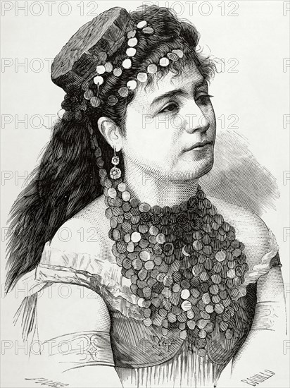 Rosita Mauri (1850-1923). Dancer and ballet teacher. Engraving, 1880.