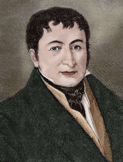 Friedrich Koenig (1774-1833). Engraving. Colored.