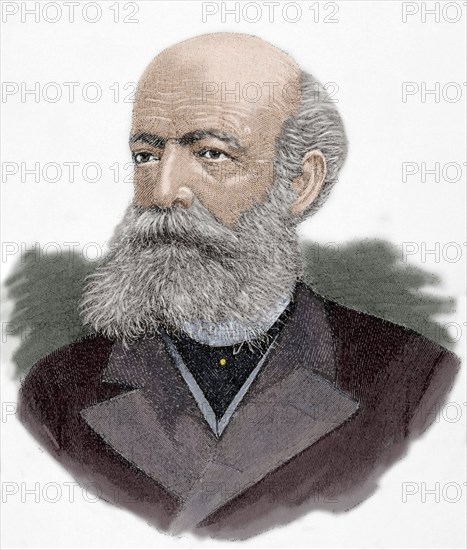 August Kekule (1829-1896). Engraving. Colored. - Photo12-UIG-PHAS