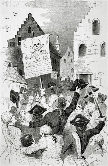 Protests by the Stamp Act 1765.