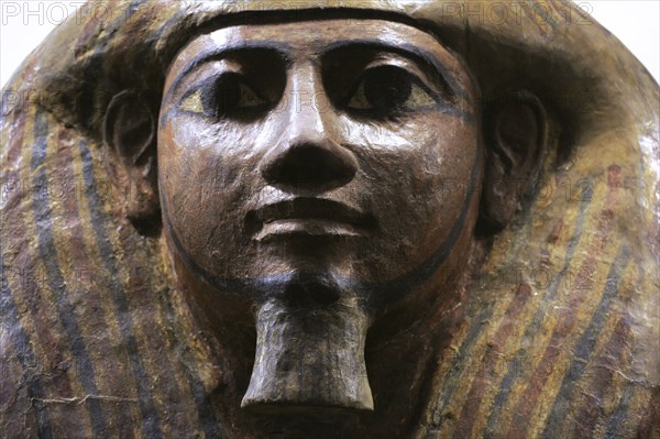 Wooden sarcophagus belonging to a priest.