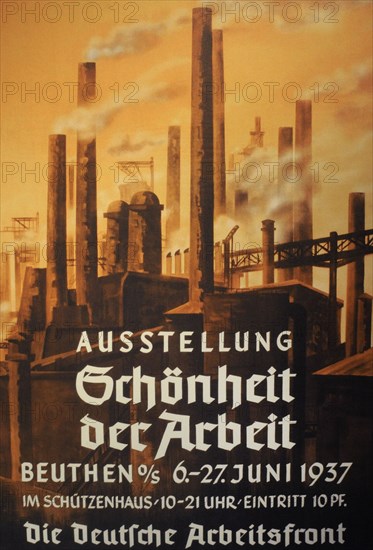 Nazi propaganda poster of the exhibition Beauty of the Work.