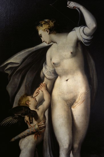 Aphrodite disarms Eros.