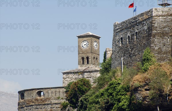 Gjirokaster, Castle, 18th century and the clock tower.