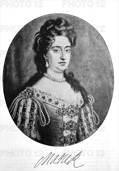 . Maria II, English Mary II (born April 30, 1662 † December 28, 1694) was Queen of England, Scotland and Ireland  /  Maria II., englisch Mary II (* 30. April 1662; † 28. Dezember 1694), war Koenigin von England, Schottland und Irland