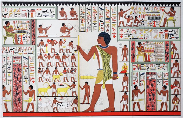 Painting in an Egyptian grave chamber dating back to the IV. Dynasty