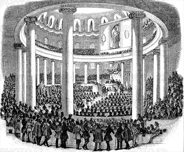 A meeting of the German National Assembly in St. Paul's Church in Frankfurt