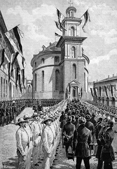 The entrance of the Pre-Parliament in the St. Paul Church on March 21