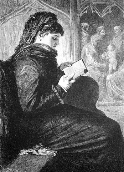 Young woman in church