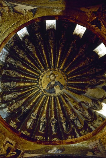 Mosaic depicting Christ Panthocrator and the genealogy of Christ from Adam to Jacob and his twelve sons