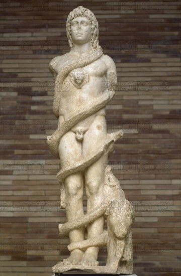 Roman marble statue of God Aion-Chronos