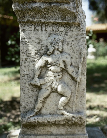 Relief of a Retiarius, type of Roman gladiator.