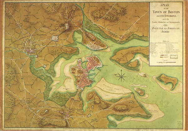 Map of Boston and Environs. 1776