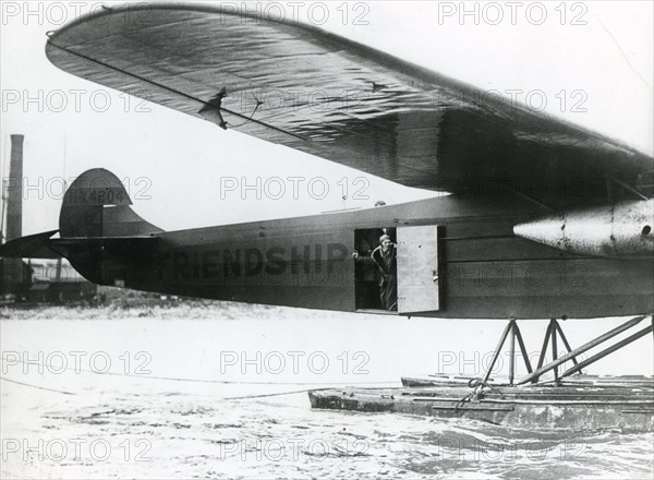 Bunny Inlet in Wales - America Earhart gazing out of the cabin of the 'Friendship.'