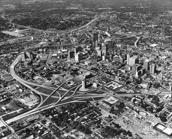 Aerial View of Atlanta with Atlanta Stadium