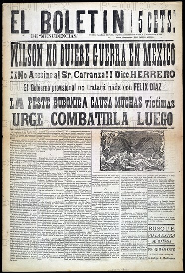 Wilson no quiere guerra en México circa 1919.