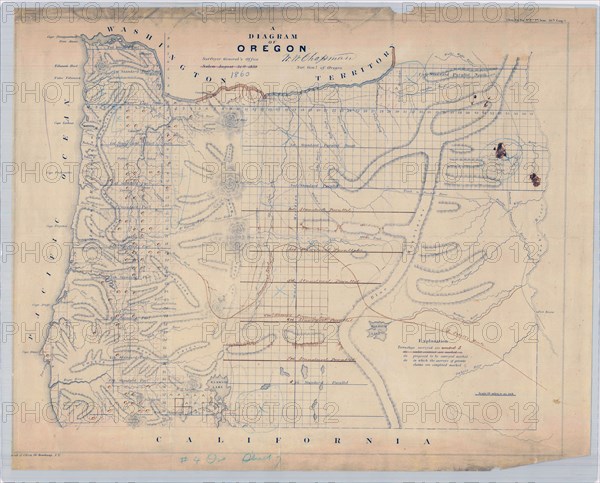 A Diagram of Oregon (1860 Oregon Map).