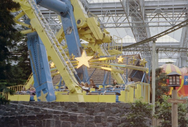 Amusement park ride inside the Mall of America in Minnesota circa 1994-1996.