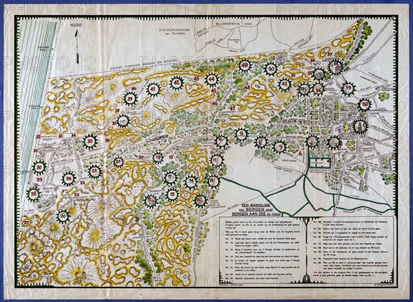 Board game 'A walk from Bergen to Bergen aan Zee and back' / Bordspel 'Een wandeling van Bergen naar Bergen aan Zee en terug' circa 1920.