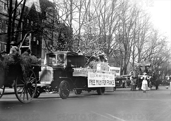 Free Milk for France Parade in Washington D.C. circa 1918.