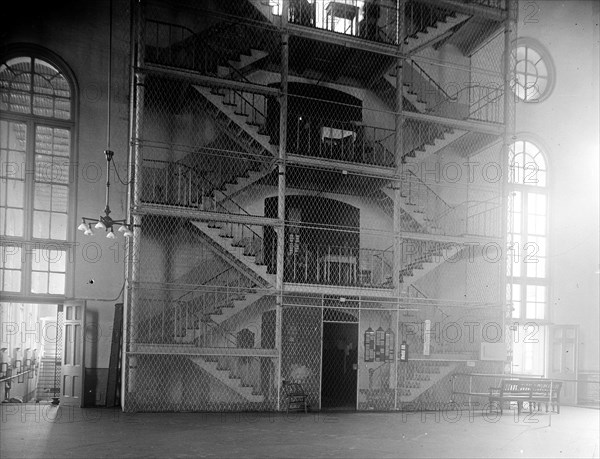 Washington D.C. History - District of Columbia Jail interior circa 1919 .