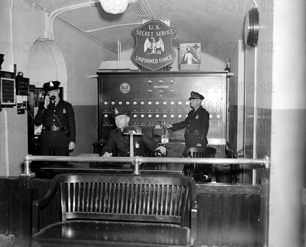 Alarm system of the Treasury Department and Treasury officers circa 1938.