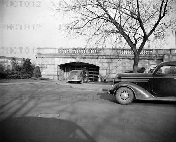 Senate parking lot entrance on New Jersey Ave., N.W., Washington, D.C. circa 1939.