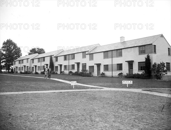 Low-rent housing project completed, Berwyn Heights, MD built by the Resettlement Administration circa 1936.