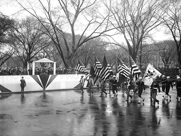 Franklin D. Roosevelt - President Roosevelt reviews troops at the annual Army Day Parade circa 1933.