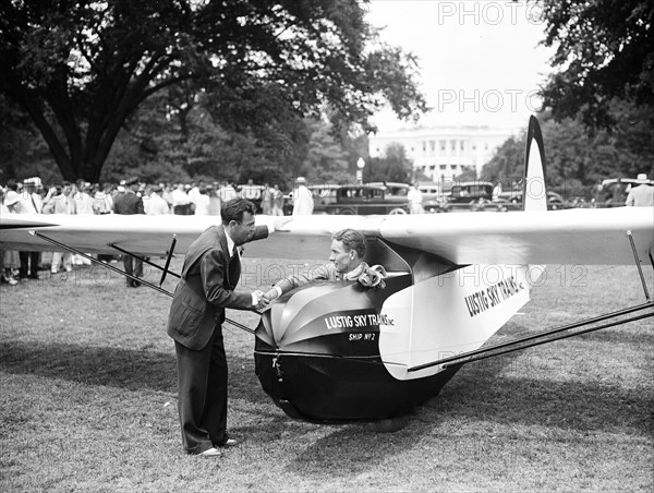 Lustig Sky Trans, Inc., Ship No. 2. White House in background circa 1934.