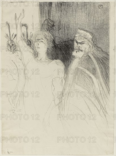 1893 Art Work -  Bartet and Mounet-Sully; in Antigone Henri de Toulouse-Lautrec.