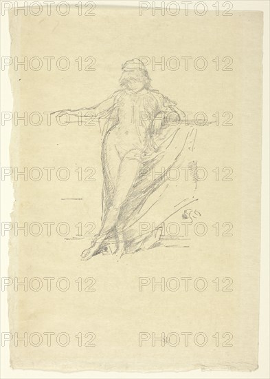 1893 Art Work -  Little Draped Figure; Leaning - James McNeill Whistler.