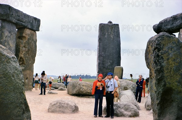 Tourists at Stonehenge in July 1973.