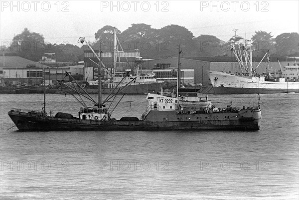 Soviet trawler anchored offshore during exercise Unitas XX