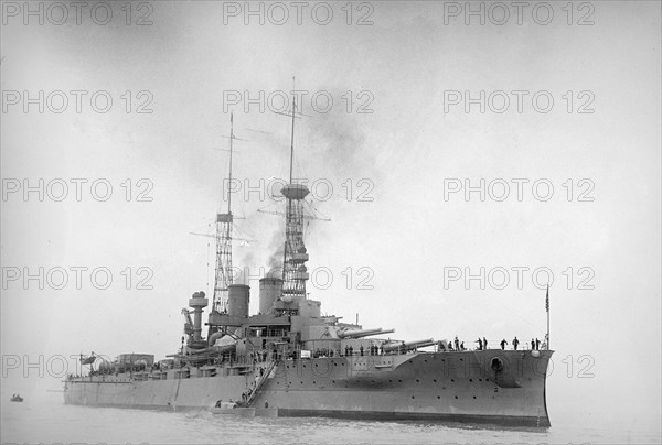 U.S.S. Arkansas at sea