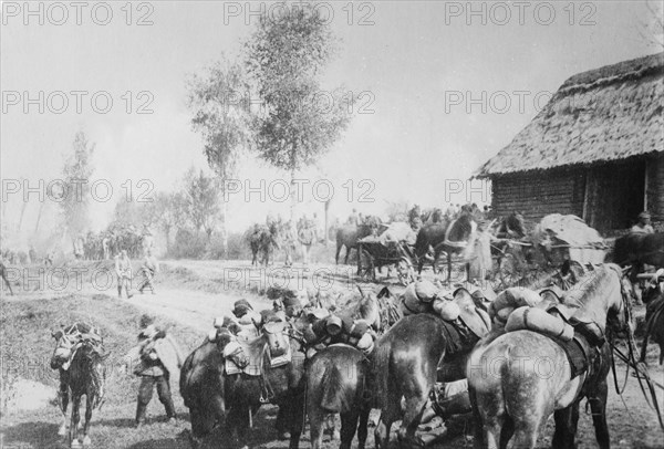 Austrian Uhlans on march