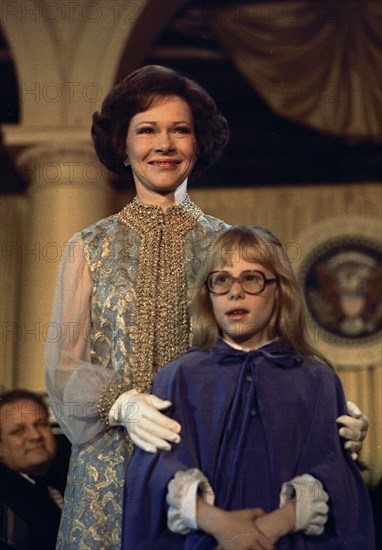 Rosalynn Carter and Amy Carter at Inaugural Ball