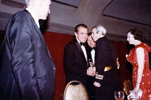 President Richard Nixon and U.S. Navy Lieutenant Commander John McCain