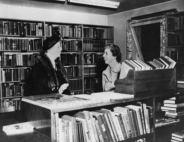 Eleanor Roosevelt Visits U.S. Information Center in Stockholm