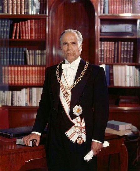 Portrait of Tunisian President Habib Bourguiba (1903