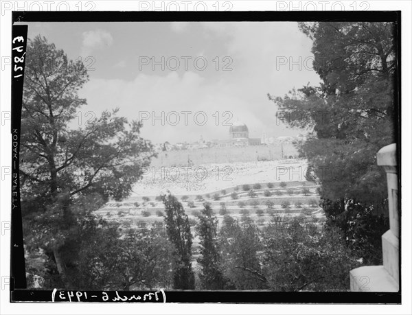 Snow scene from Church of Magdalene towards city wall, March 6, 1943