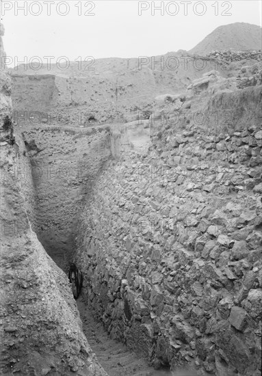 Remains of the city wall of ancient Jericho ca. between 1898 and 1946