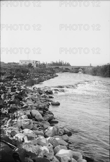 The Jordan Valley north of Lake Galilee. Jordan and Jisr Benat Yacoub. British frontier post. ca. 1929