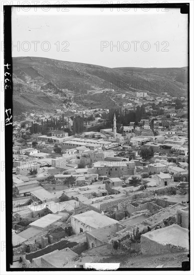 Trans-Jordan - Modern city of Amman, mosque seen in the center of the image ca. between 1898 and 1946