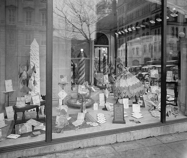 Department store window, handkerchiefs ca.  between 1910 and 1926