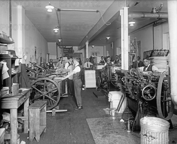 Workers at the Charles H. Potter & Company Printers, Washington, D.C. ca.  between 1910 and 1935