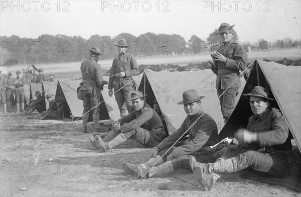 Soldiers in tents at the U.S. Army field camp, Ft. Myer, Va. (prior to 1915)