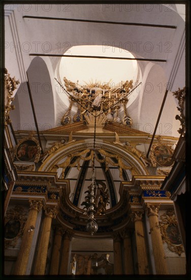 Cathedral of the Transfiguration (1668-70s), interior, icon screen, Belozersk, Russia; 1998