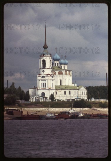 Cathedral of the Annuciation (1560-84), southwest panorama with Vychegda River, Sol'vychegodsk, Russia 1996.