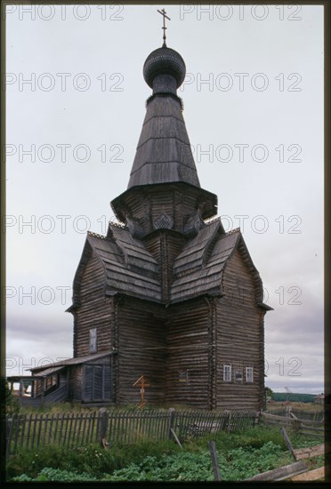 Church of the Dormition (1674), southeast view, Varzuga, Russia; 2001